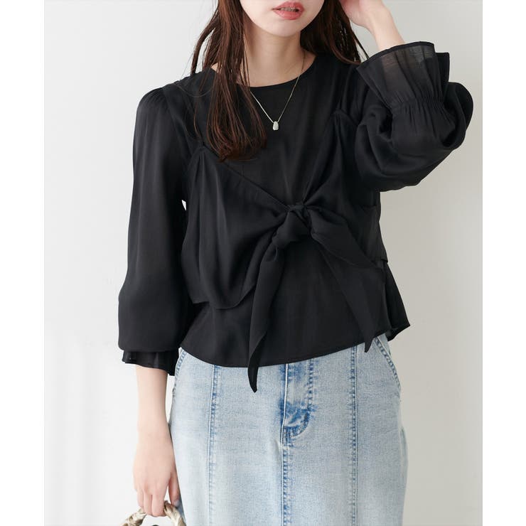 【natural couture】リボンビスチェ+ブラウス セット | NICE CLAUP / OLIVE des OLIVE　OUTLET | 詳細画像15 