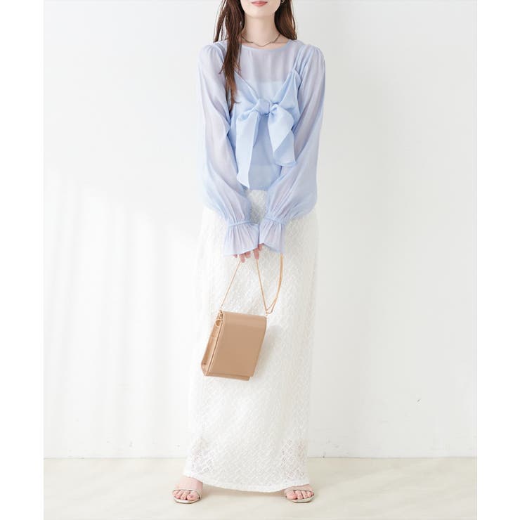 【natural couture】リボンビスチェ+ブラウス セット | NICE CLAUP / OLIVE des OLIVE　OUTLET | 詳細画像13 