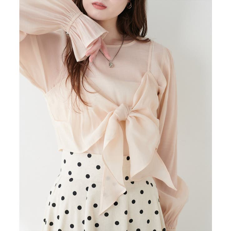 【natural couture】リボンビスチェ+ブラウス セット | NICE CLAUP / OLIVE des OLIVE　OUTLET | 詳細画像6 