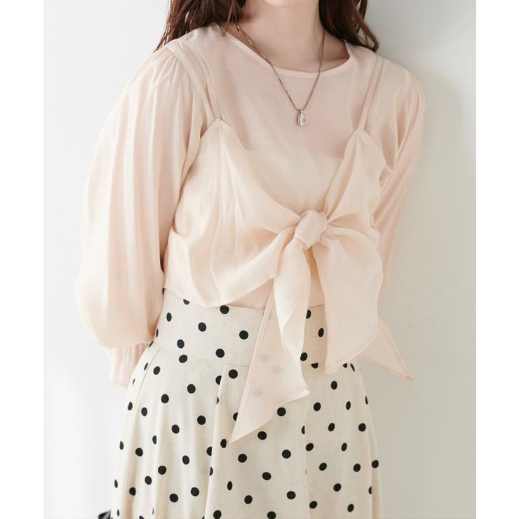 【natural couture】リボンビスチェ+ブラウス セット | NICE CLAUP / OLIVE des OLIVE　OUTLET | 詳細画像8 
