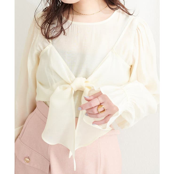 オフ | 【natural couture】リボンビスチェ+ブラウス セット | NICE CLAUP / OLIVE des OLIVE　OUTLET