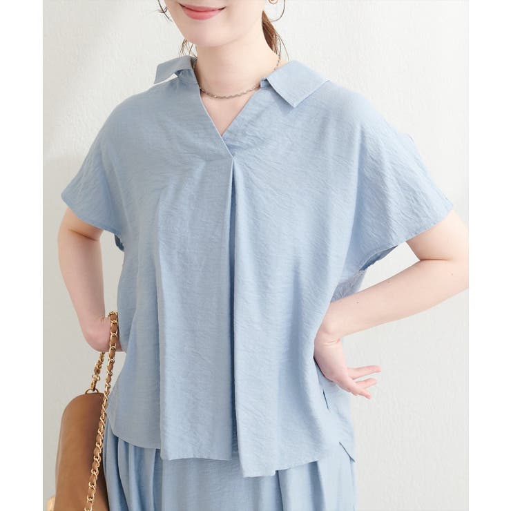【natural couture】涼しげスキッパーブラウス | NICE CLAUP / OLIVE des OLIVE　OUTLET | 詳細画像1 