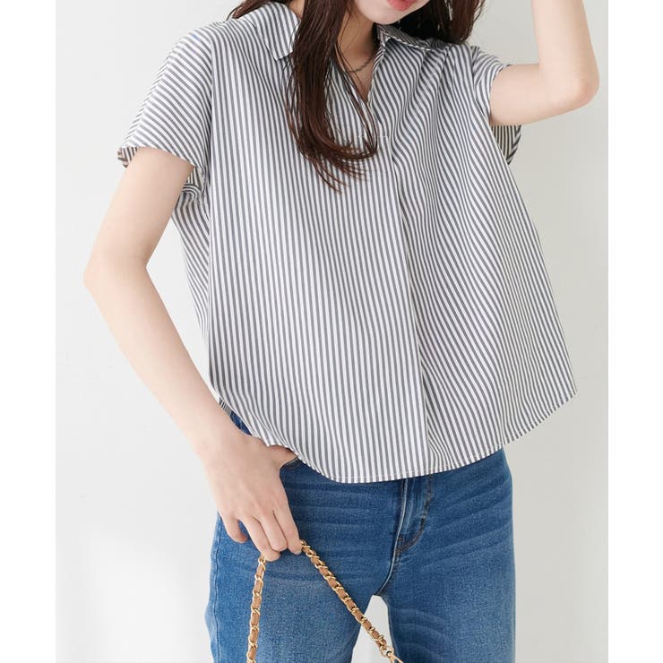 柄2 | 【natural couture】涼しげスキッパーブラウス | NICE CLAUP / OLIVE des OLIVE　OUTLET