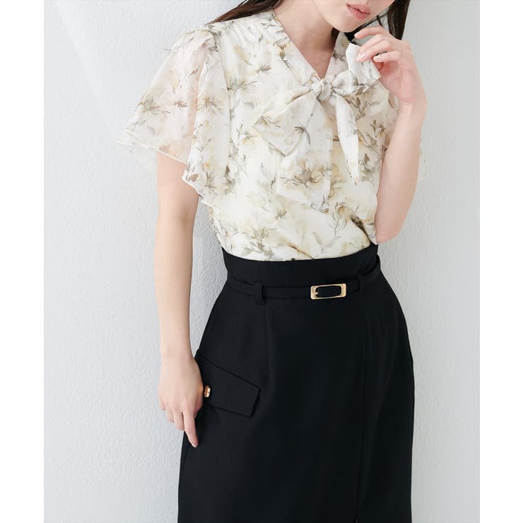【natural couture】リボンタイフラワーブラウス | NICE CLAUP / OLIVE des OLIVE　OUTLET | 詳細画像19 