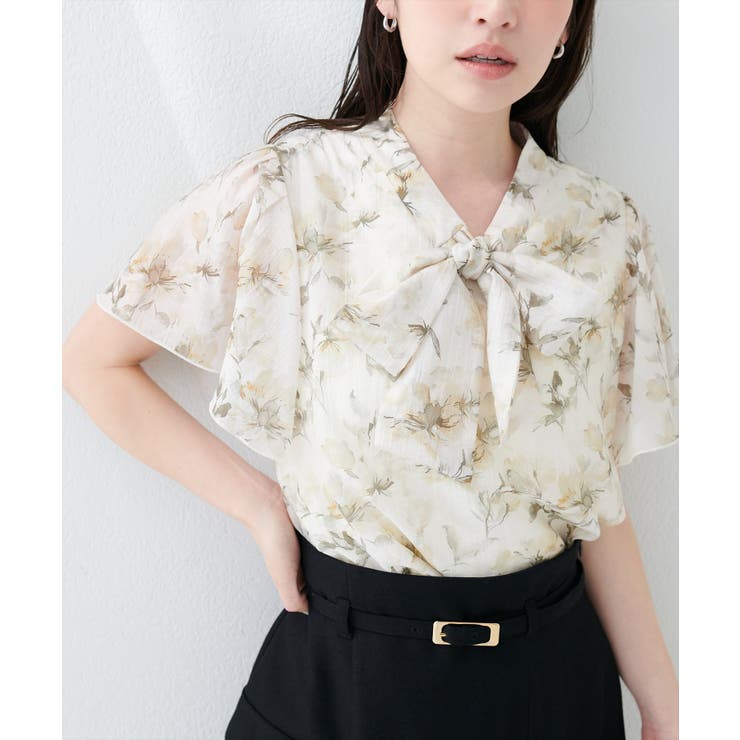 【natural couture】リボンタイフラワーブラウス | NICE CLAUP / OLIVE des OLIVE　OUTLET | 詳細画像9 