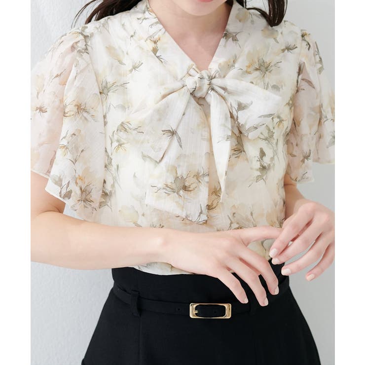 【natural couture】リボンタイフラワーブラウス | NICE CLAUP / OLIVE des OLIVE　OUTLET | 詳細画像10 