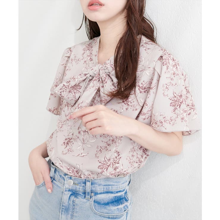 【natural couture】リボンタイフラワーブラウス | NICE CLAUP / OLIVE des OLIVE　OUTLET | 詳細画像16 