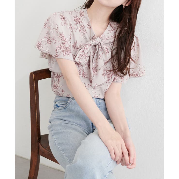 【natural couture】リボンタイフラワーブラウス | NICE CLAUP / OLIVE des OLIVE　OUTLET | 詳細画像15 
