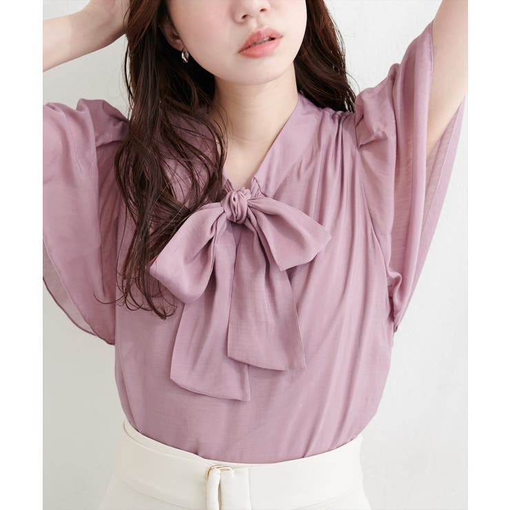 【natural couture】リボンタイフラワーブラウス | NICE CLAUP / OLIVE des OLIVE　OUTLET | 詳細画像2 