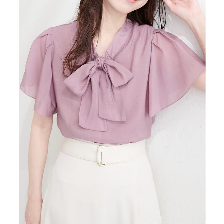 【natural couture】リボンタイフラワーブラウス | NICE CLAUP / OLIVE des OLIVE　OUTLET | 詳細画像3 
