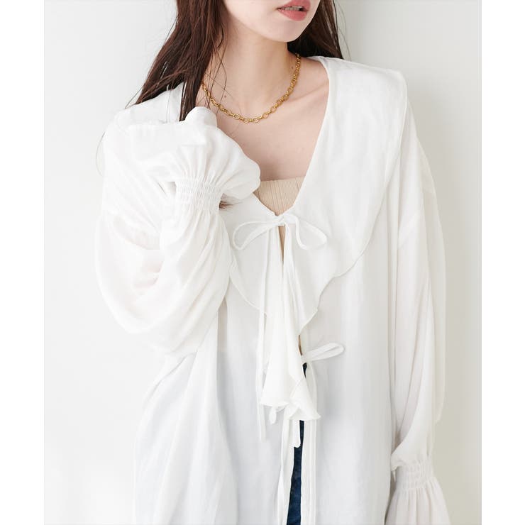 【natural couture】ポリエステルレーヨンフリルシャツ | NICE CLAUP / OLIVE des OLIVE　OUTLET | 詳細画像23 
