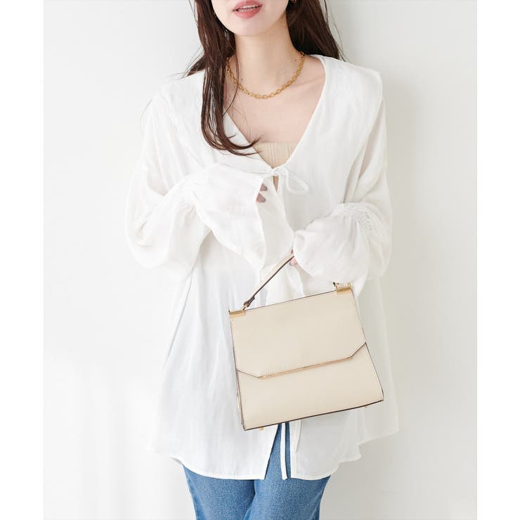 【natural couture】ポリエステルレーヨンフリルシャツ | NICE CLAUP / OLIVE des OLIVE　OUTLET | 詳細画像1 