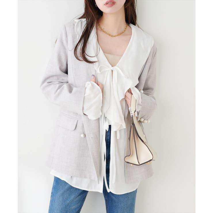 【natural couture】ポリエステルレーヨンフリルシャツ | NICE CLAUP / OLIVE des OLIVE　OUTLET | 詳細画像5 