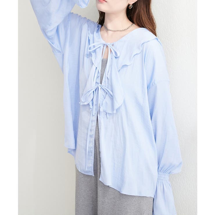 【natural couture】ポリエステルレーヨンフリルシャツ | NICE CLAUP / OLIVE des OLIVE　OUTLET | 詳細画像8 