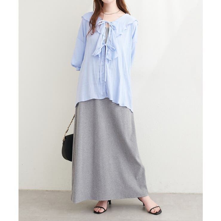 【natural couture】ポリエステルレーヨンフリルシャツ | NICE CLAUP / OLIVE des OLIVE　OUTLET | 詳細画像10 