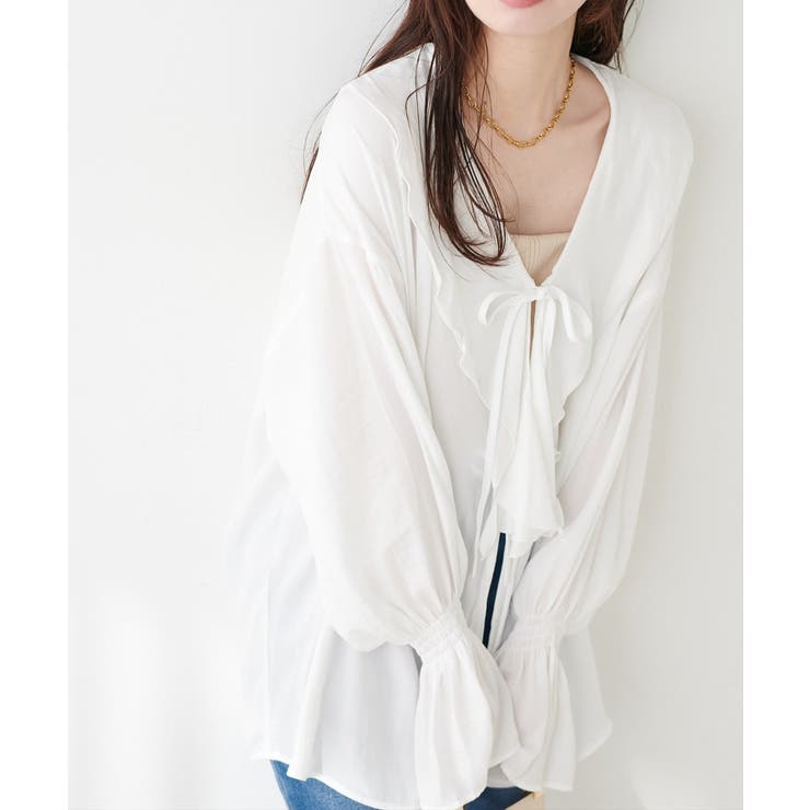 オフ | 【natural couture】ポリエステルレーヨンフリルシャツ | NICE CLAUP / OLIVE des OLIVE　OUTLET