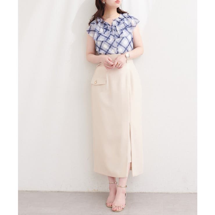 【natural couture】フリルカラーノースリブラウス | NICE CLAUP / OLIVE des OLIVE　OUTLET | 詳細画像7 