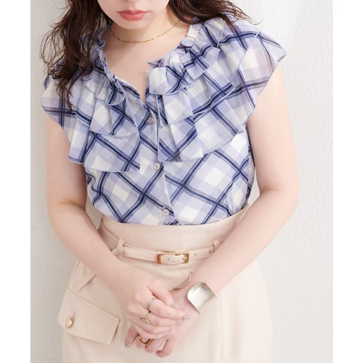 【natural couture】フリルカラーノースリブラウス | NICE CLAUP / OLIVE des OLIVE　OUTLET | 詳細画像8 