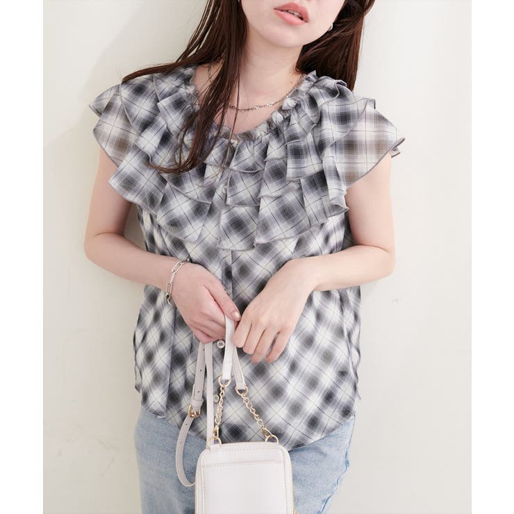 【natural couture】フリルカラーノースリブラウス | NICE CLAUP / OLIVE des OLIVE　OUTLET | 詳細画像12 