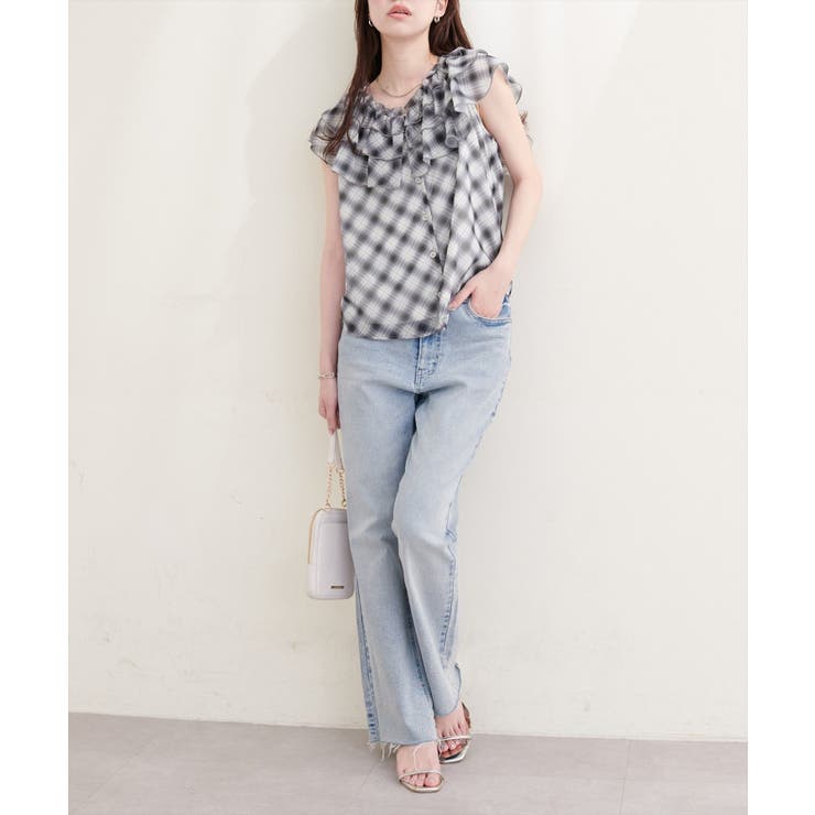 【natural couture】フリルカラーノースリブラウス | NICE CLAUP / OLIVE des OLIVE　OUTLET | 詳細画像14 
