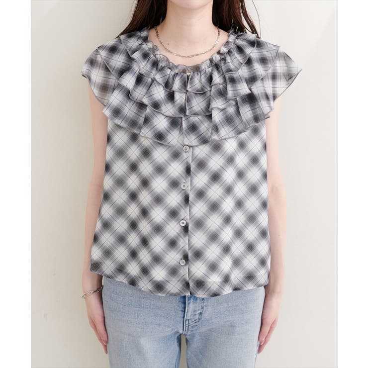 【natural couture】フリルカラーノースリブラウス | NICE CLAUP / OLIVE des OLIVE　OUTLET | 詳細画像16 