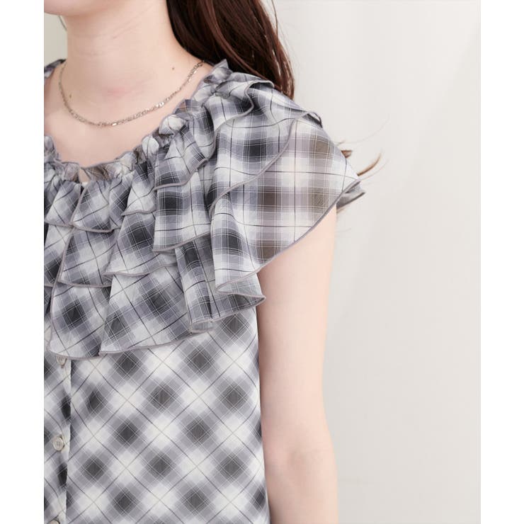 【natural couture】フリルカラーノースリブラウス | NICE CLAUP / OLIVE des OLIVE　OUTLET | 詳細画像21 