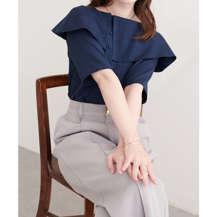 【natural couture】接触冷感マシンウォッシャブル防シワアシメネック | NICE CLAUP / OLIVE des OLIVE　OUTLET | 詳細画像11 