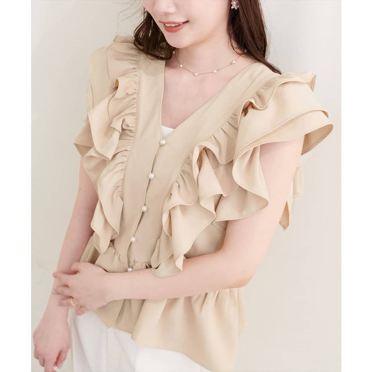 【natural couture】ラッフルフリルペプラムブラウウス | NICE CLAUP / OLIVE des OLIVE　OUTLET | 詳細画像5 
