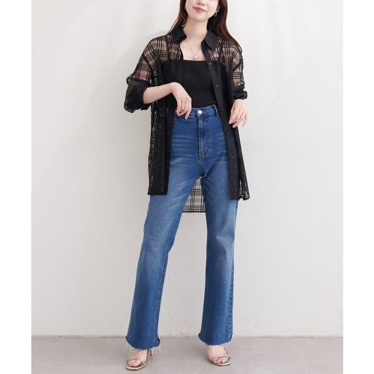 【natural couture】シアーチェックシャツ | NICE CLAUP / OLIVE des OLIVE　OUTLET | 詳細画像6 