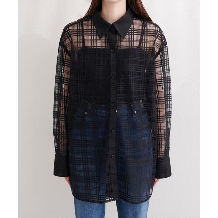 【natural couture】シアーチェックシャツ | NICE CLAUP / OLIVE des OLIVE　OUTLET | 詳細画像10 