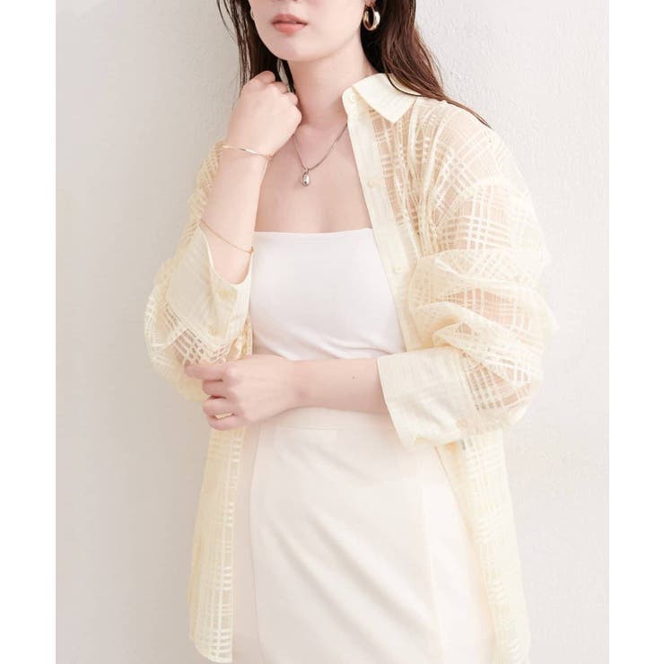 【natural couture】シアーチェックシャツ | NICE CLAUP / OLIVE des OLIVE　OUTLET | 詳細画像19 