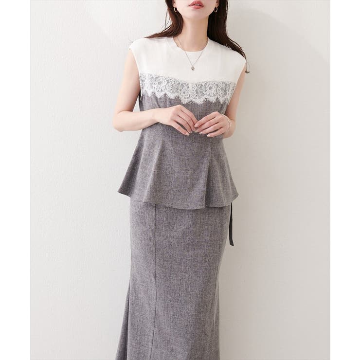 【natural couture】レース切替ペプラムTOPS | NICE CLAUP / OLIVE des OLIVE　OUTLET | 詳細画像4 