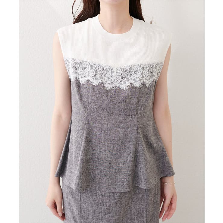 【natural couture】レース切替ペプラムTOPS | NICE CLAUP / OLIVE des OLIVE　OUTLET | 詳細画像6 