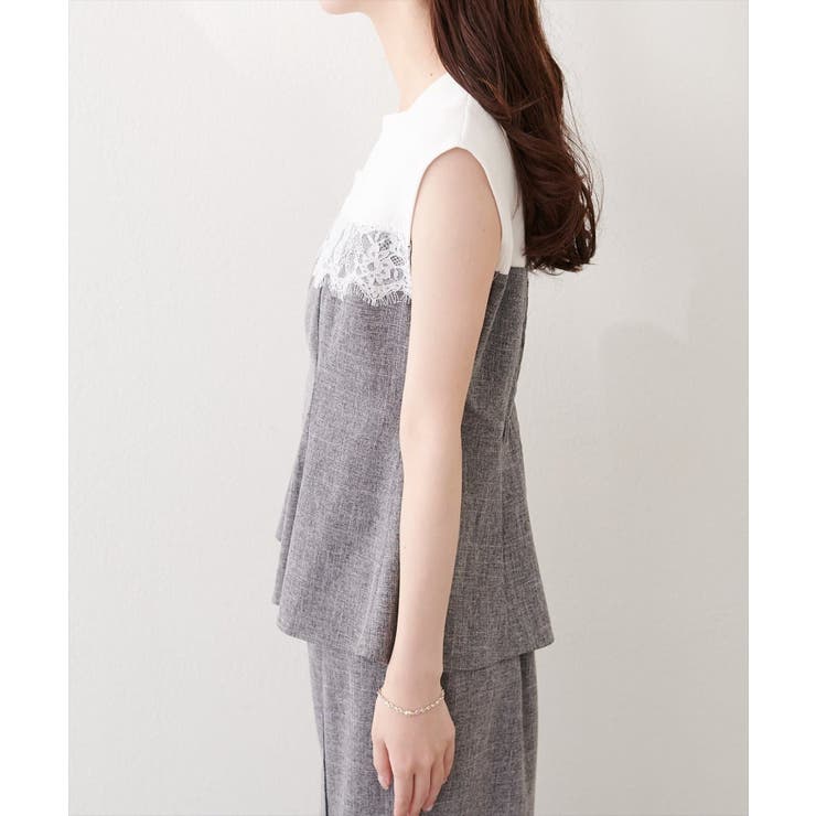 【natural couture】レース切替ペプラムTOPS | NICE CLAUP / OLIVE des OLIVE　OUTLET | 詳細画像7 