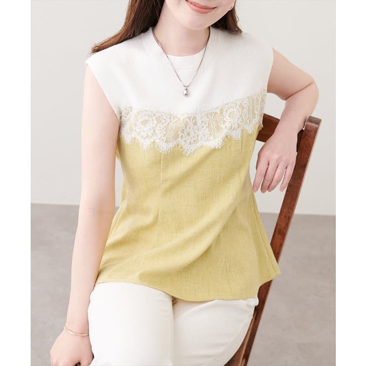 【natural couture】レース切替ペプラムTOPS | NICE CLAUP / OLIVE des OLIVE　OUTLET | 詳細画像16 