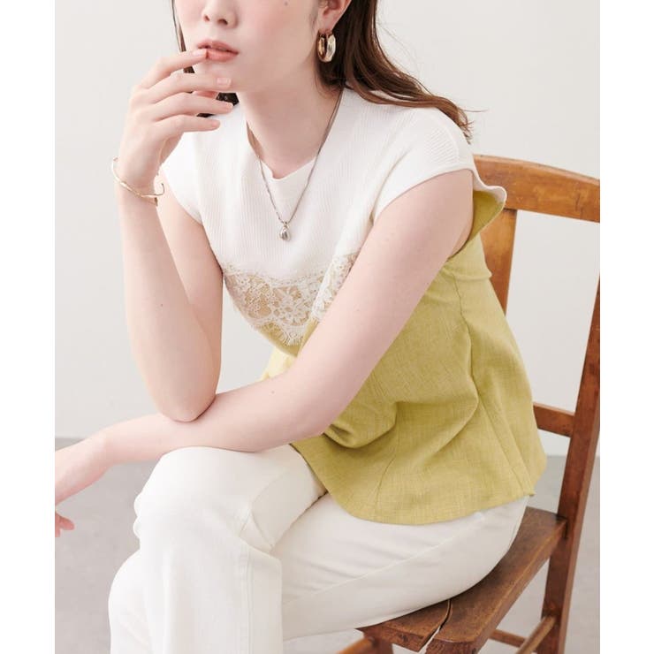 【natural couture】レース切替ペプラムTOPS | NICE CLAUP / OLIVE des OLIVE　OUTLET | 詳細画像17 