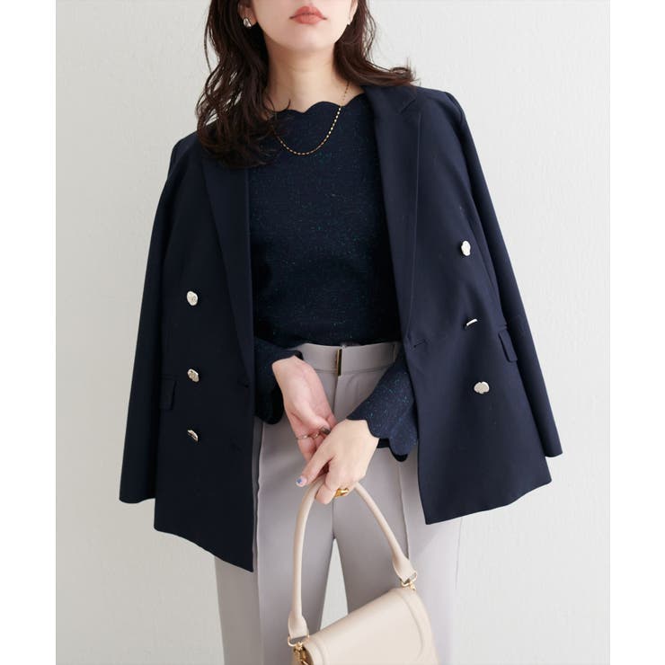 【natural couture】スカラップラメニット | NICE CLAUP / OLIVE des OLIVE　OUTLET | 詳細画像3 