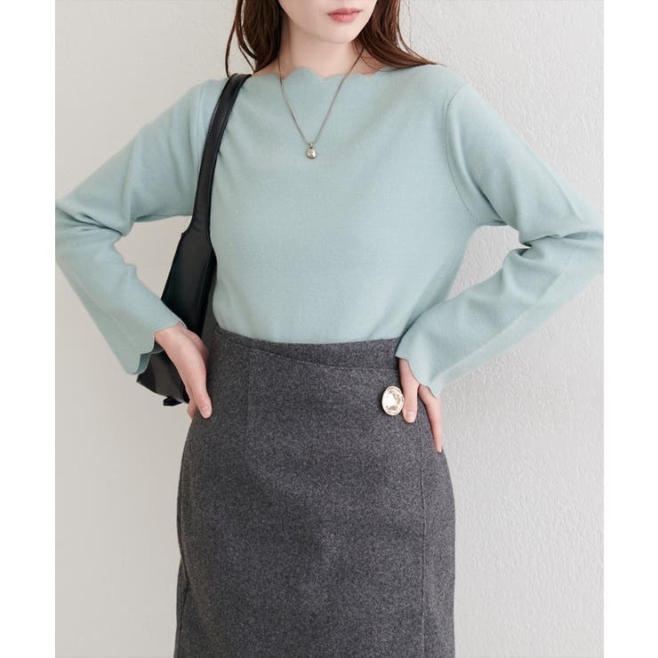 【natural couture】スカラップラメニット | NICE CLAUP / OLIVE des OLIVE　OUTLET | 詳細画像10 