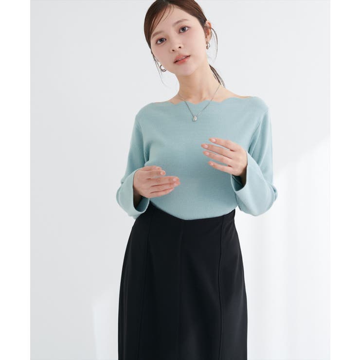 【natural couture】スカラップラメニット | NICE CLAUP / OLIVE des OLIVE　OUTLET | 詳細画像16 