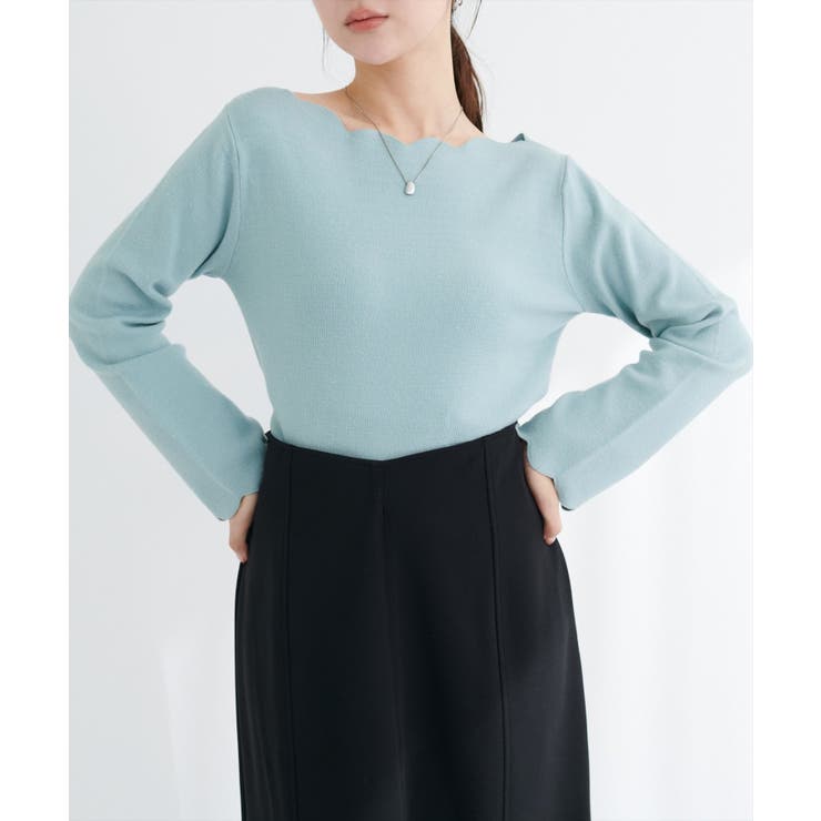 【natural couture】スカラップラメニット | NICE CLAUP / OLIVE des OLIVE　OUTLET | 詳細画像17 