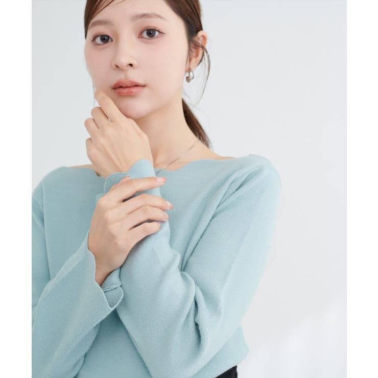 【natural couture】スカラップラメニット | NICE CLAUP / OLIVE des OLIVE　OUTLET | 詳細画像18 