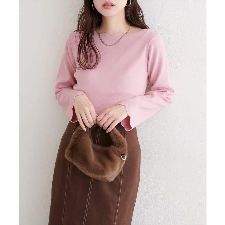 【natural couture】スカラップラメニット | NICE CLAUP / OLIVE des OLIVE　OUTLET | 詳細画像20 