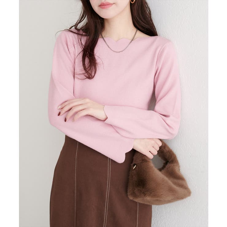 【natural couture】スカラップラメニット | NICE CLAUP / OLIVE des OLIVE　OUTLET | 詳細画像22 