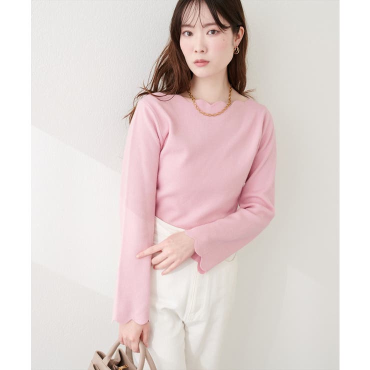 【natural couture】スカラップラメニット | NICE CLAUP / OLIVE des OLIVE　OUTLET | 詳細画像25 