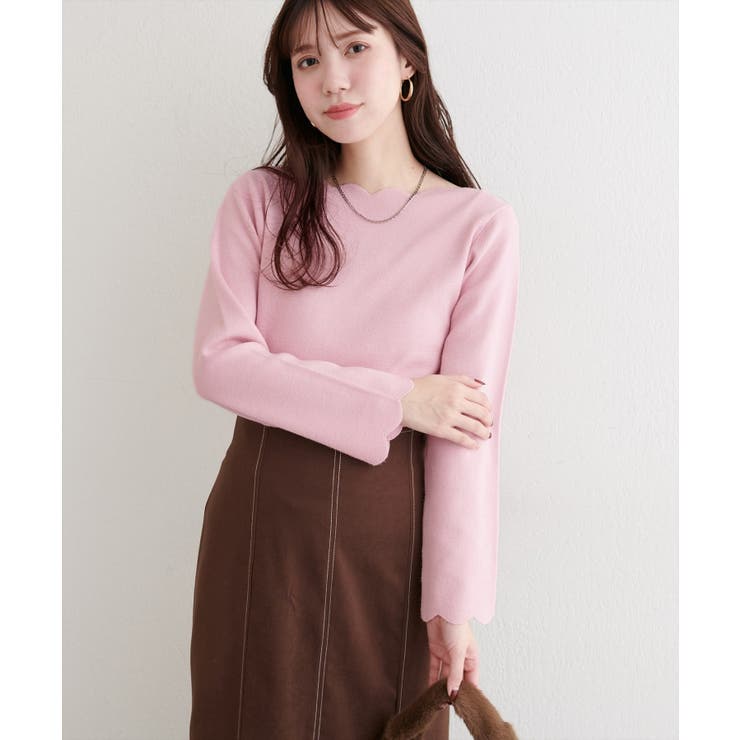 【natural couture】スカラップラメニット | NICE CLAUP / OLIVE des OLIVE　OUTLET | 詳細画像28 