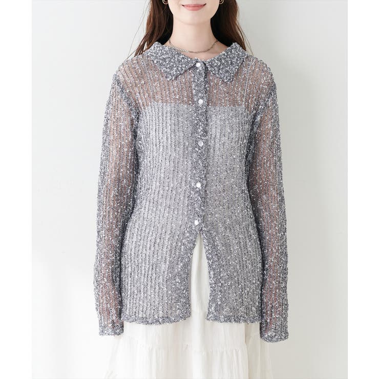 ネップ透かし編みカーデ | NICE CLAUP / OLIVE des OLIVE　OUTLET | 詳細画像11 
