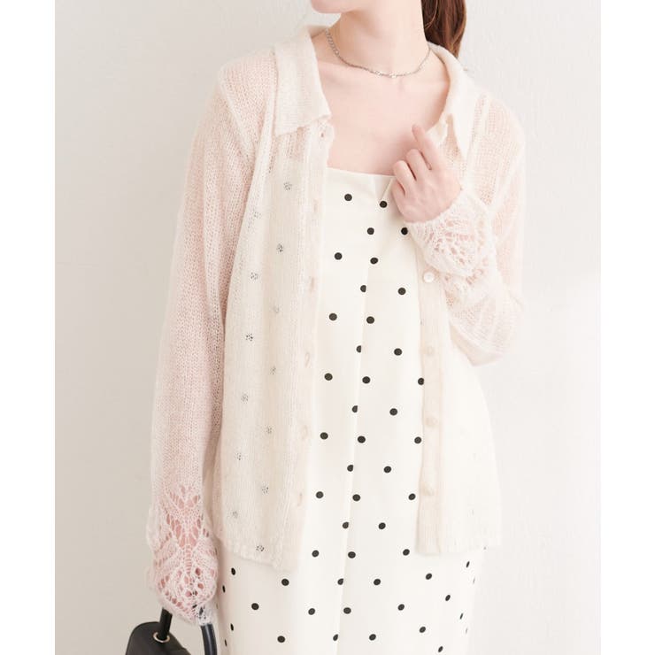 【natural couture】衿付きデザインスリーブニット | NICE CLAUP / OLIVE des OLIVE　OUTLET | 詳細画像7 