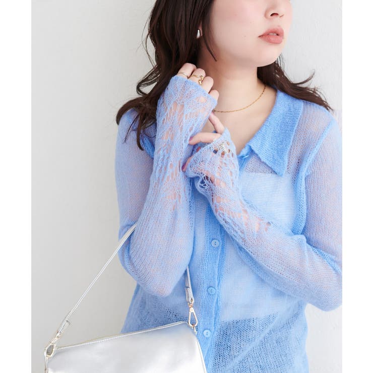 【natural couture】衿付きデザインスリーブニット | NICE CLAUP / OLIVE des OLIVE　OUTLET | 詳細画像14 