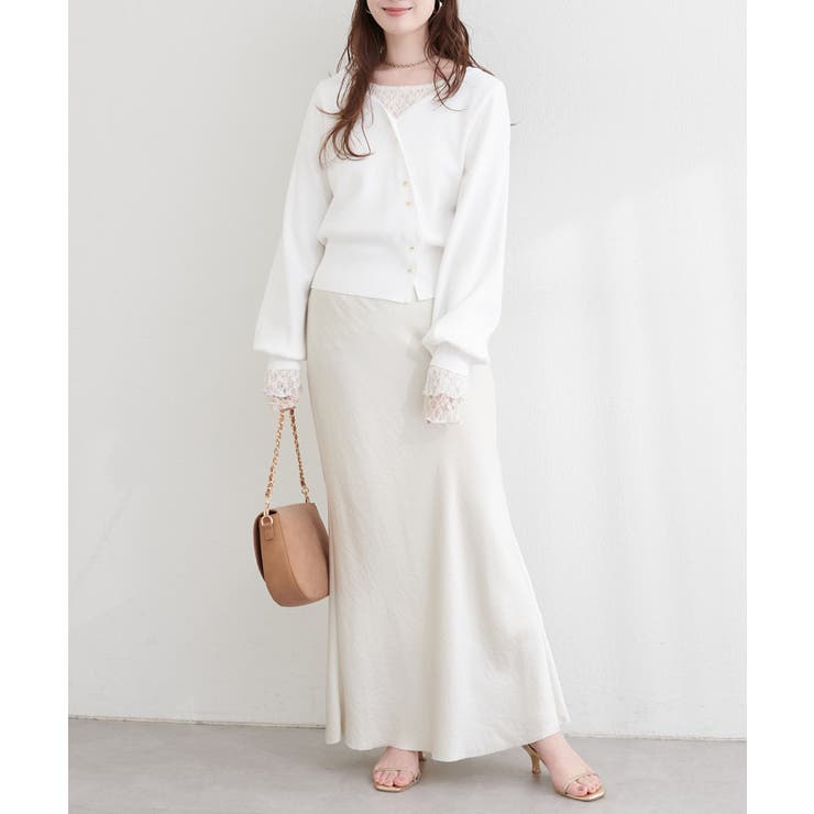 【natural couture】アシメデザイン釦カーデ | NICE CLAUP / OLIVE des OLIVE　OUTLET | 詳細画像4 