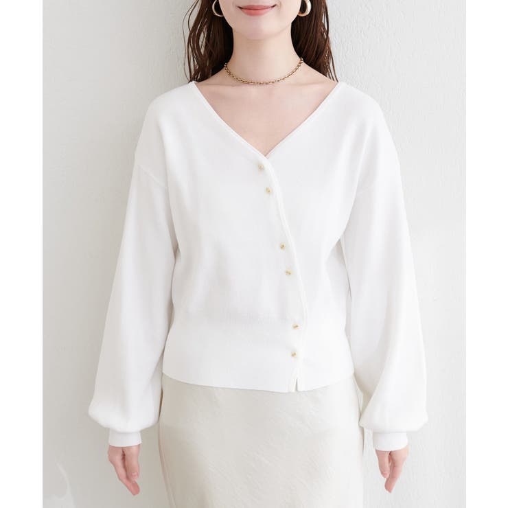 【natural couture】アシメデザイン釦カーデ | NICE CLAUP / OLIVE des OLIVE　OUTLET | 詳細画像21 